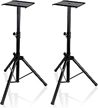Adjustable Dual Speaker Stand with Metal Base