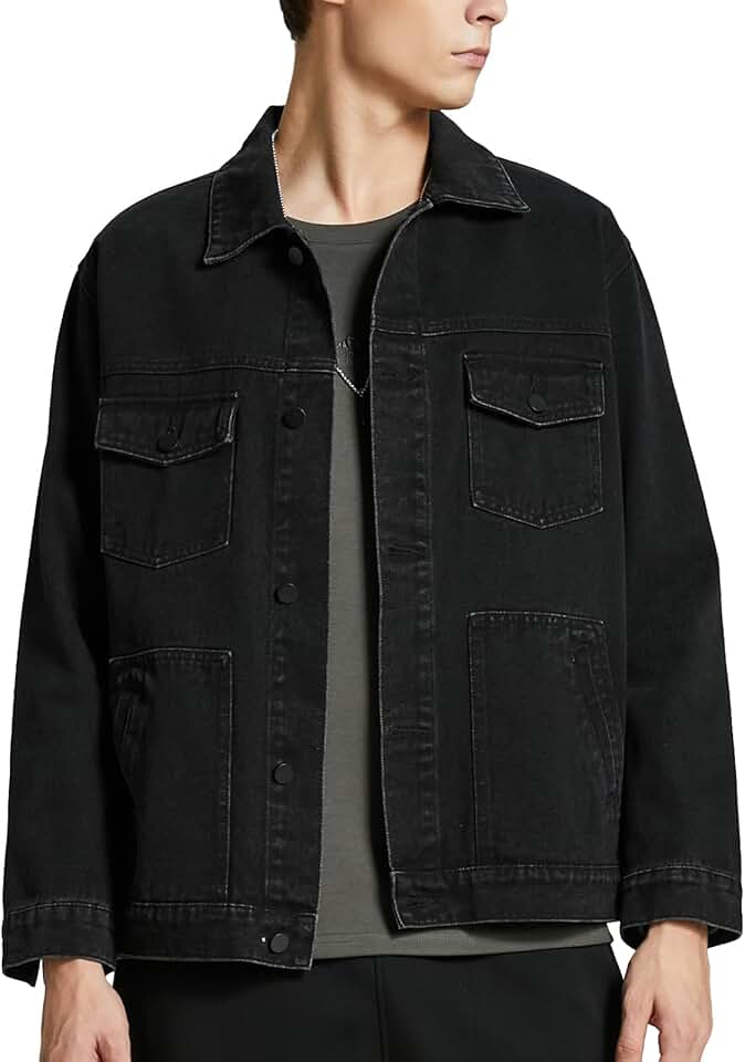 Men's Vintage Denim Trucker Jacket for Autumn and Winter