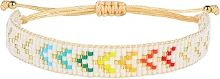Rainbow Arrow Beaded Charm Bracelet