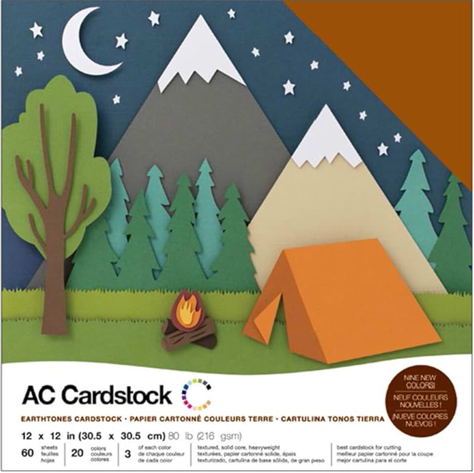 12x12 Textured Cardstock Scrapbook Paper Pack, 60 Sheets