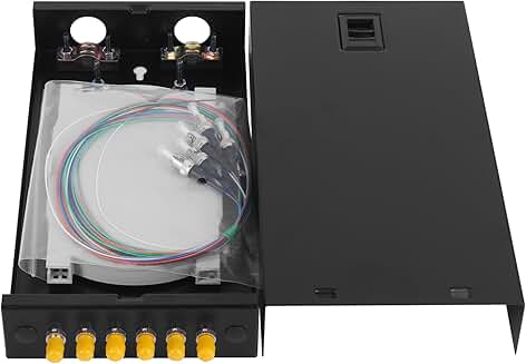 6-Port Rack Mount Enclosure with Splice Trays and Fiber Cables