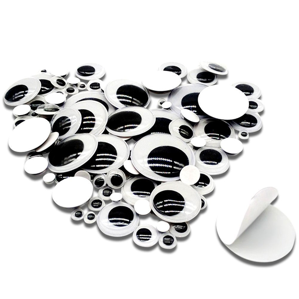 100pcs Self-Adhesive White Googly Wiggle Stickers