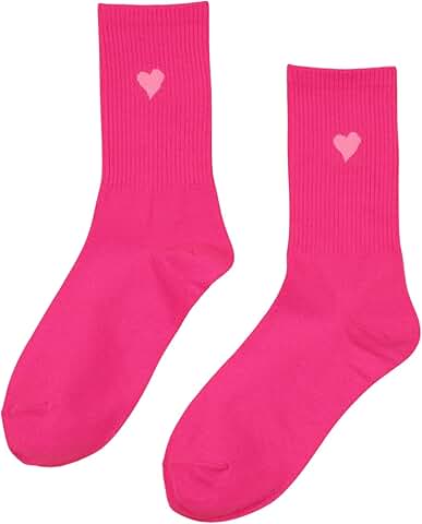 Women's Casual Heart Print Crew Socks
