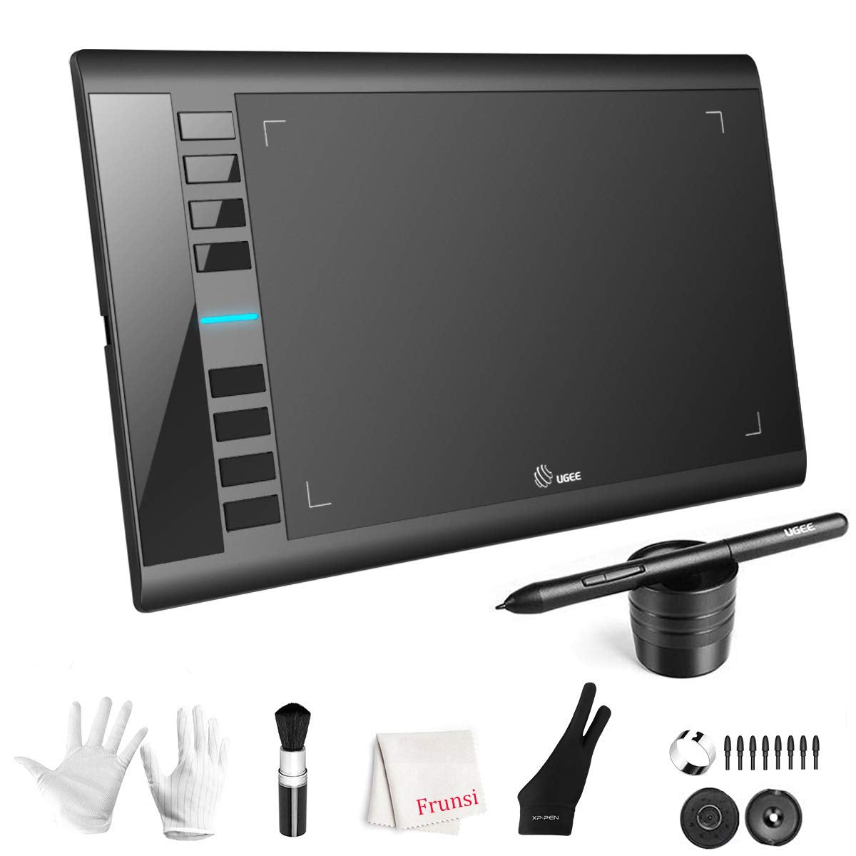 Graphics Drawing Tablet, M708 10 x 6 inch Large Drawing Tablet with 8 Hot Keys, Passive Stylus of 8192 Levels Pressure, M708 Graphics Tablet for Paint, Design, Art Creation Sketch