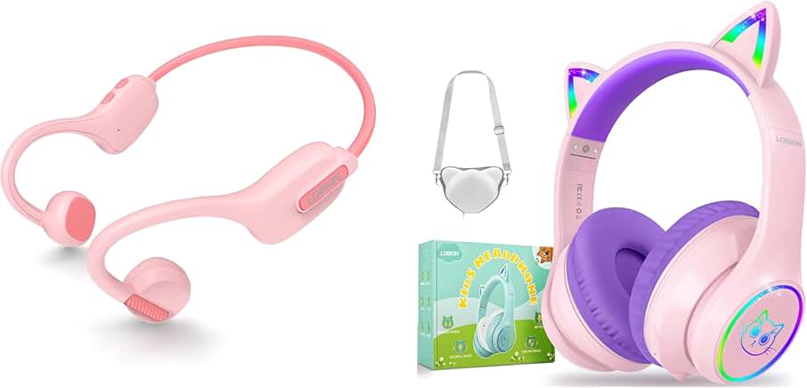 Kids Bluetooth Over Ear Headphones with Mic and LED Lights
