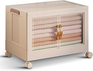 Stackable Plastic Storage Bins with Wheels and Lids