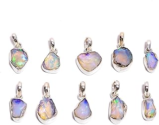 Ethiopian Opal Crystal Pendant in Silver