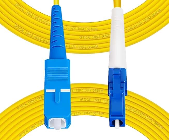 10ft OS2 SC to LC Single Mode Fiber Patch Cable (5 Pack)