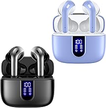 Purple and Black True Wireless Earbuds with Charging Case