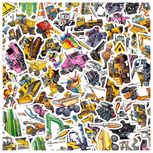 Construction Vehicle Stickers Pack for Kids, 108 Pieces