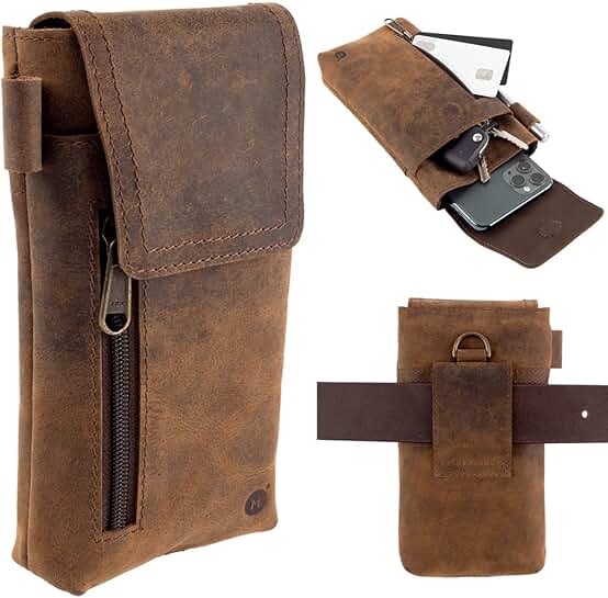 Genuine Leather Phone Holster for Large Smartphones