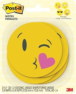 Printed Emoji Notes, 2 Pads, 30 Sheets Each