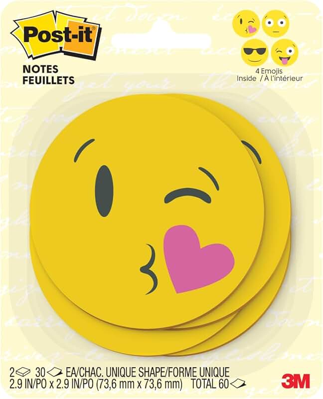 Printed Emoji Notes, 2 Pads, 30 Sheets Each