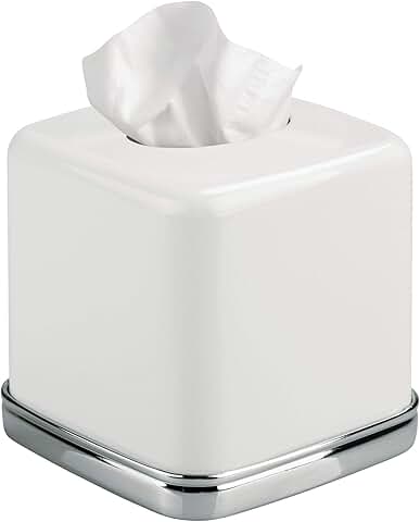 Vintage Chrome and White Facial Tissue Box Cover