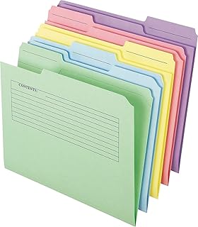 Printed Notes File Folders, 1/3 Cut, Top Tab, Letter Size, Assorted, Pack of 30