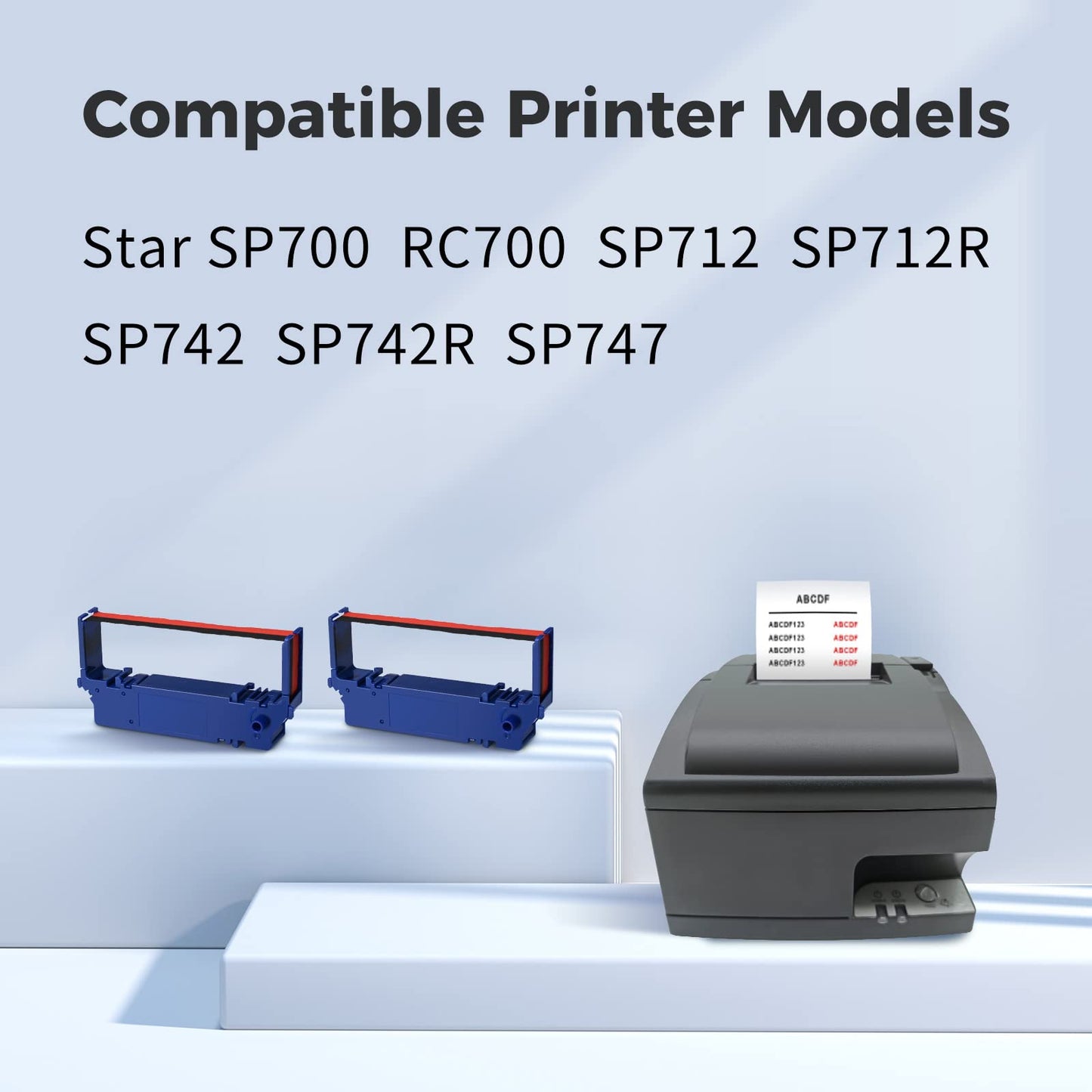 Compatible Ink Ribbon Replacement for Star SP700 RC700 SP700BR RC700BR Printer Ribbon SP712 SP712R SP717 SP742R SP747 SP740 (Black/Red 24-Pack)
