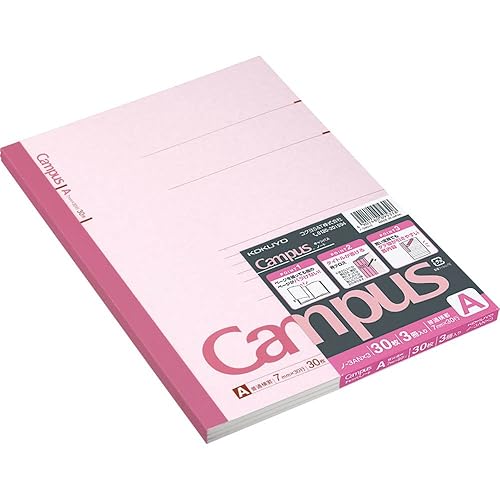 Pink Semi-B5 Notebook with 30 Sheets, Pack of 3