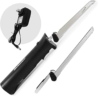 Cordless Electric Knife with 4 Blades and Safety Lock