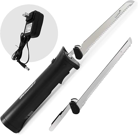 Cordless Electric Knife with 4 Blades and Safety Lock
