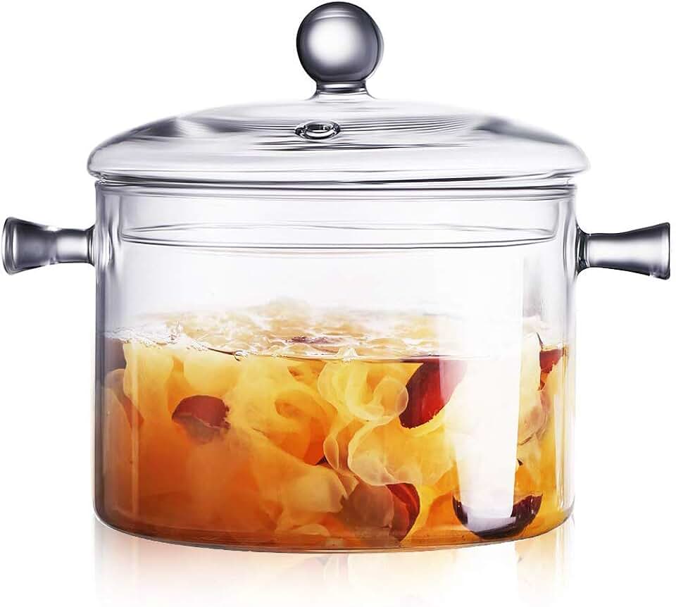 1.5L Heat-Resistant Glass Saucepan with Lid
