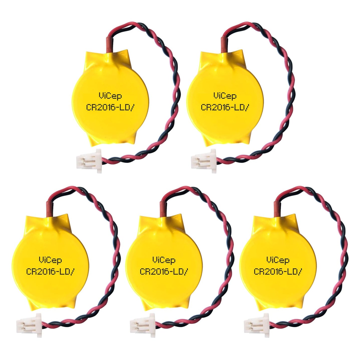Set of 5 CMOS 3V Batteries with Leads