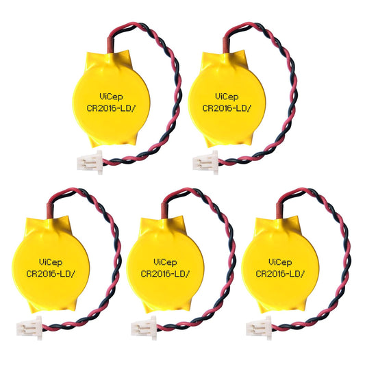 Set of 5 CMOS 3V Batteries with Leads