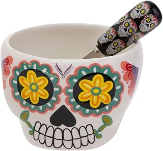 Ceramic Bowl and Spreader Set for Day of the Dead