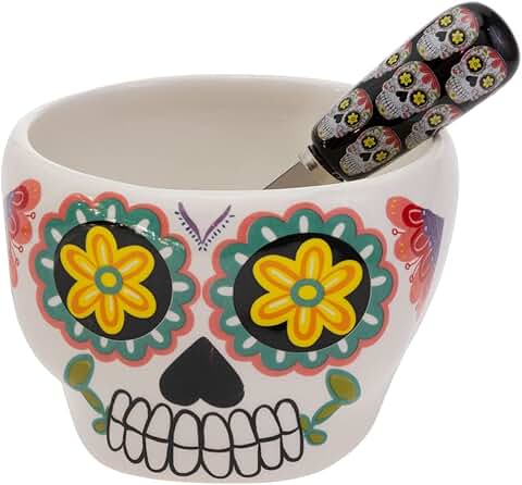 Ceramic Bowl and Spreader Set for Day of the Dead