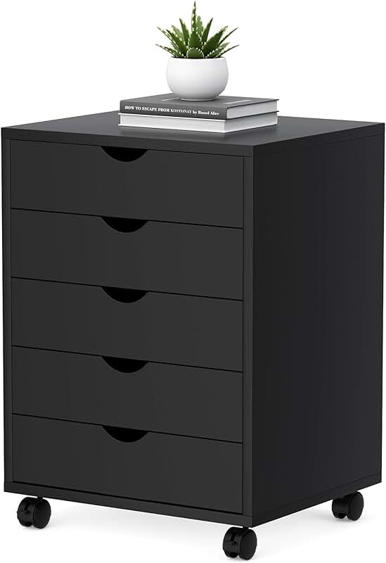 5-Drawer Mobile File Cabinet for Desk Storage
