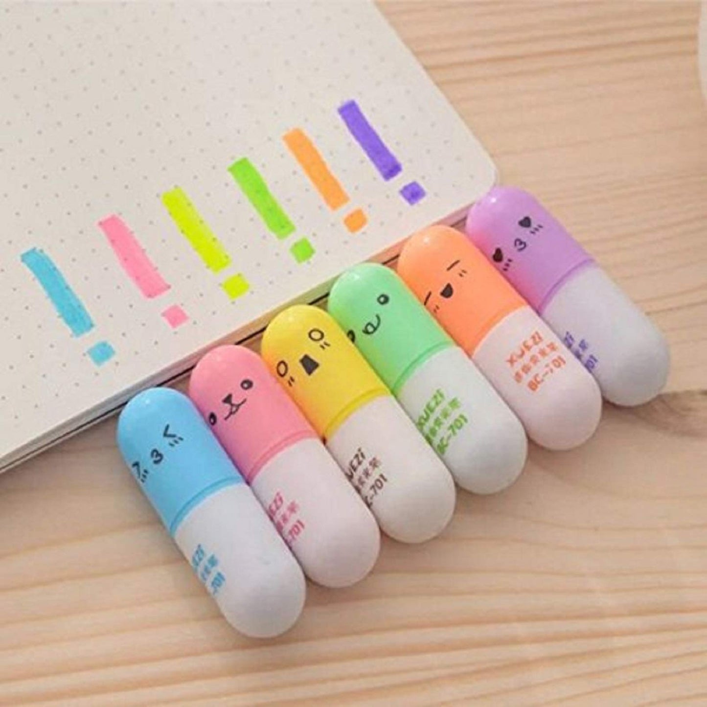 Mini Pill-Shaped Highlighter Pen Set for Writing and Drawing