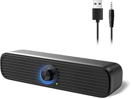 Computer speakers with volume control and stereo sound