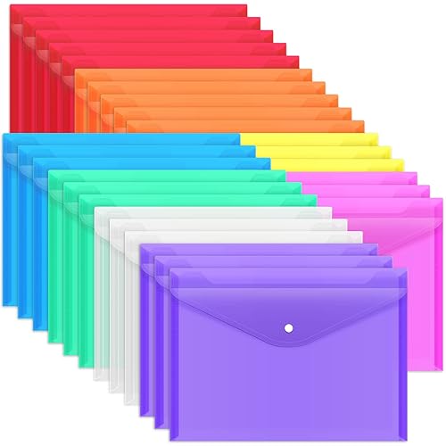 28 Plastic Document Folders with Snap Closure