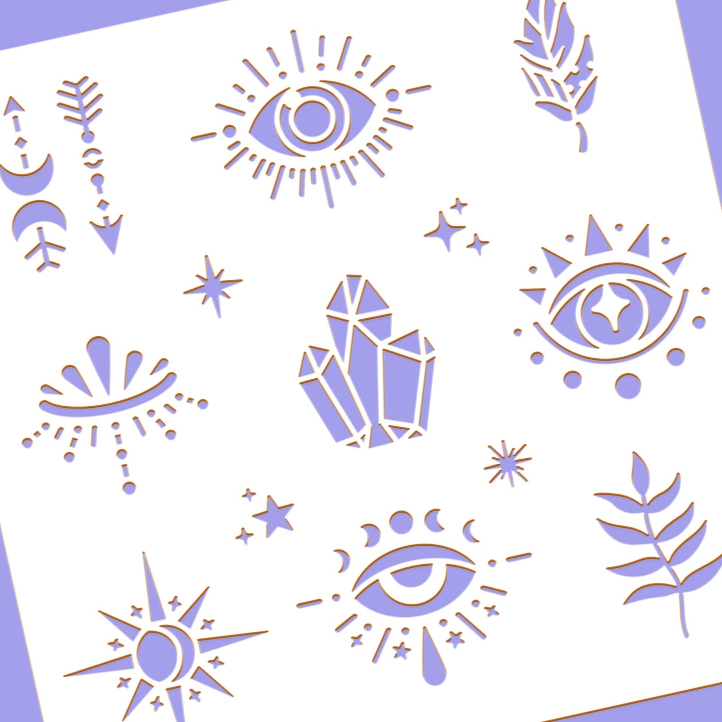 12x12" Mystical Themed Painting Template for DIY Art Projects