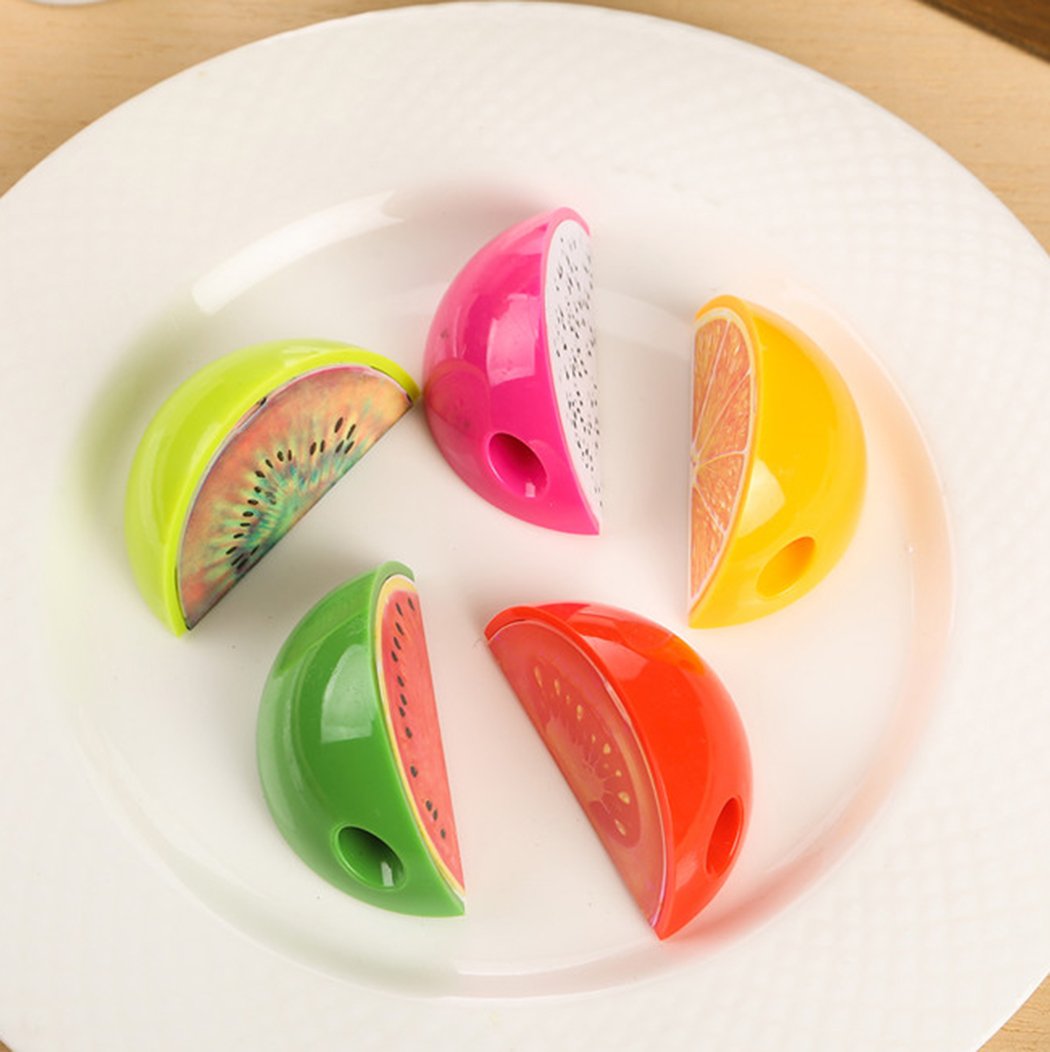 15-Piece Cartoon Fruit Shape Pencil Sharpeners