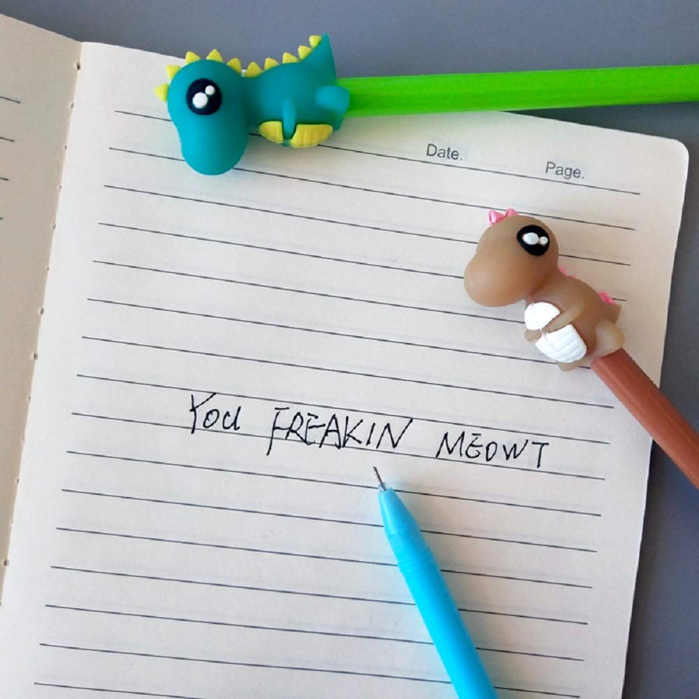 12 Cute Dinosaur Gel Ink Pens Set for Writing