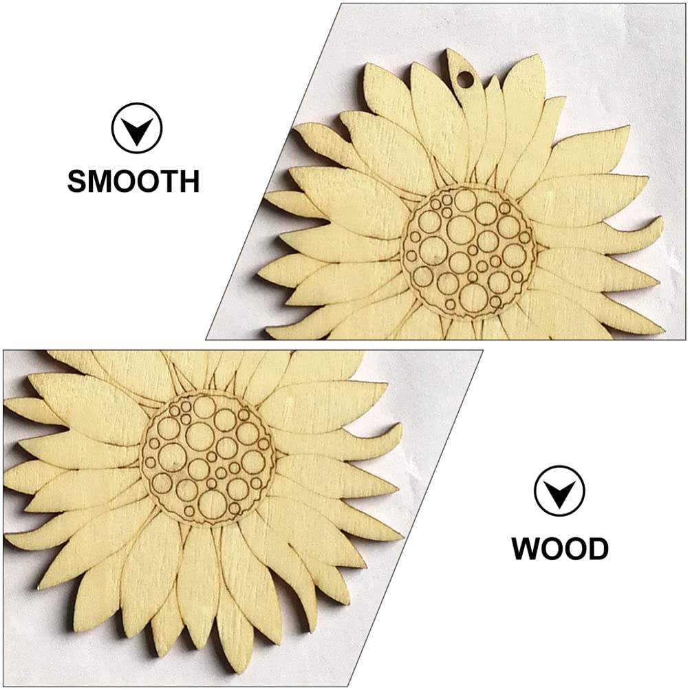 20pcs Wooden Sunflower Slices for DIY Painting and Decoration