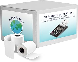 Adding Machine Paper Rolls for Finance and Tax Professionals, 12 Rolls