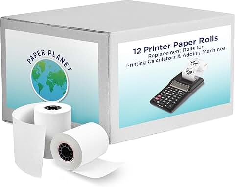 Adding Machine Paper Rolls for Finance and Tax Professionals, 12 Rolls