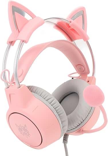 Cat Ear Gaming Headset with Mic and RGB Lights