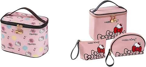 Large Pink Waterproof Travel Makeup Bag with Brush Holder