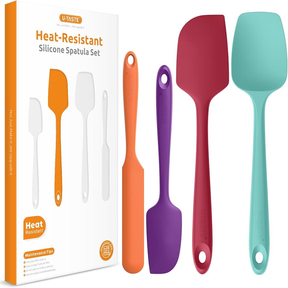 Set of 4 Heat-Resistant Silicone Spatulas for Cooking