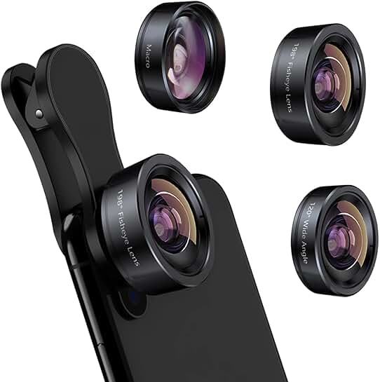 3-in-1 Phone Camera Lens Kit with Fisheye, Wide-Angle, and Macro