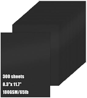 Black Cardstock Paper, 8.3" x 11.7", 300 Sheets