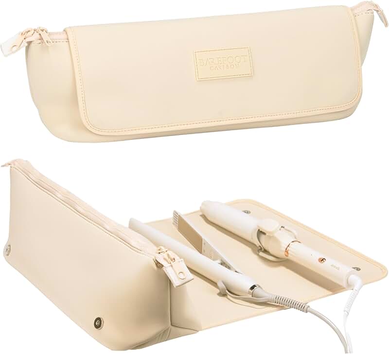 Travel Hair Tool Bag with Heat-Resistant Mat and Pockets