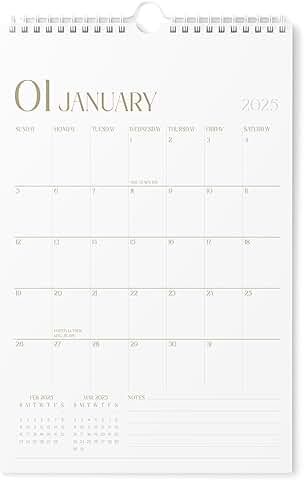 Vertical 2025 Wall Calendar, 11x17 inches, June 2026