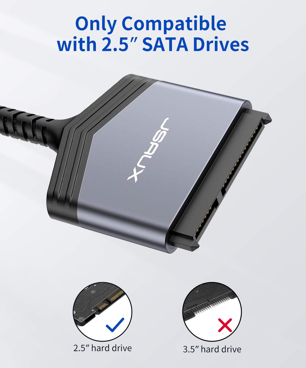 SATA to USB C Cable, USB-C 3.1 to 2.5 SATA III Hard Driver Adapter Aluminum Shell External Converter for SSD/HDD Data Transfer-Grey