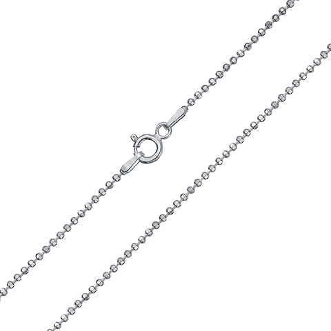 Sterling Silver Diamond Cut Ball Bead Chain Necklace