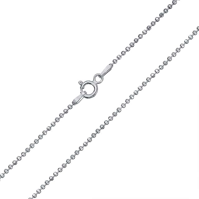 Sterling Silver Diamond Cut Ball Bead Chain Necklace