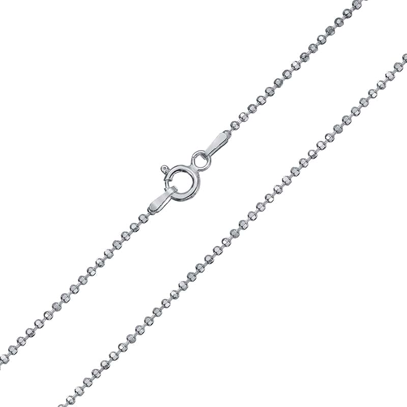 Sterling Silver Diamond Cut Ball Bead Chain Necklace