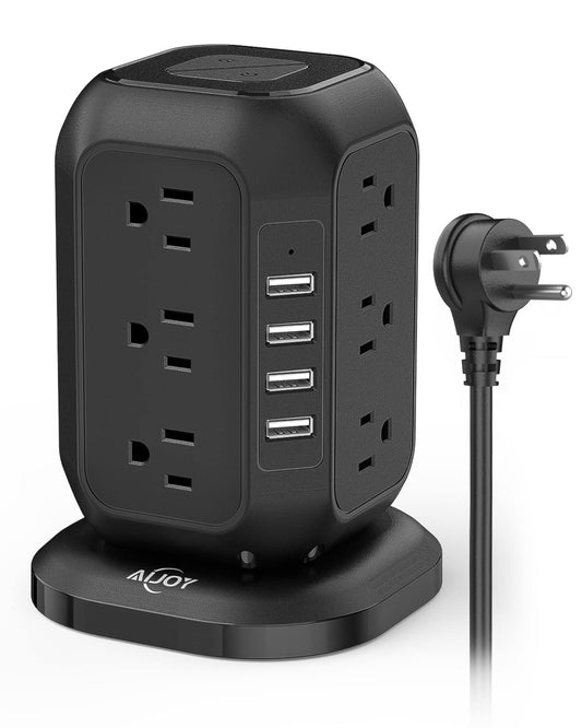 Power Strip Tower with 12 Outlets and 4 USB Ports